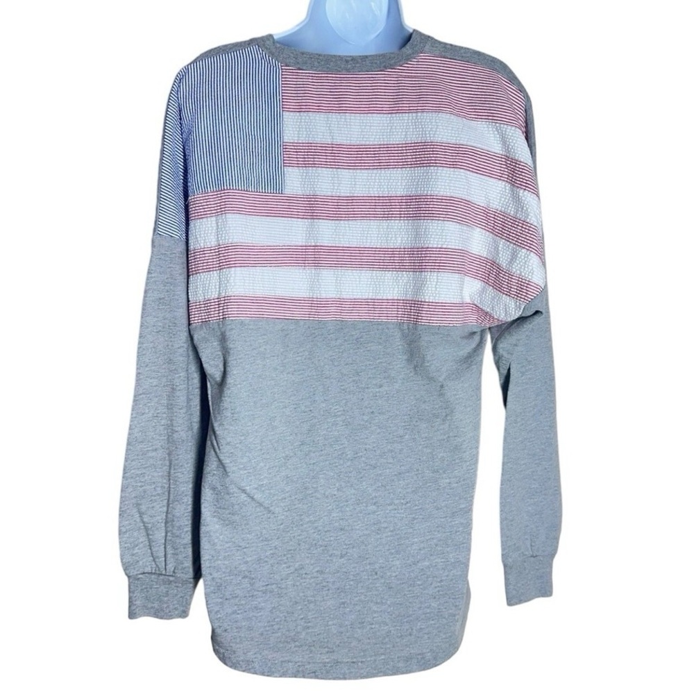 Lauren James Long Sleeve American Flag Tee